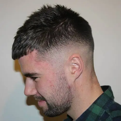 15 Stylish Caesar Cuts for Men: Timeless Looks for the Modern Gentleman 3 18 textured Caesar Haircut with fade