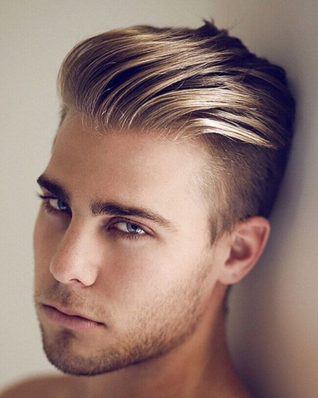15 Blonde Hair Styles for Men: Classic to Contemporary Trends 5 Dirty Blonde Side Parted Pompadour hairstyle for men 650x813 1