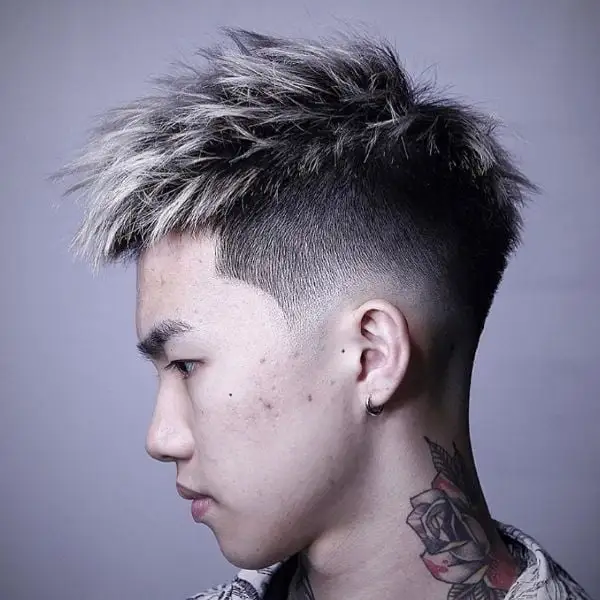 20 Trendy Korean Hairstyles for Men: The Ultimate Style Guide 14 High and Tight Haircut with Highlighted Spiky Top