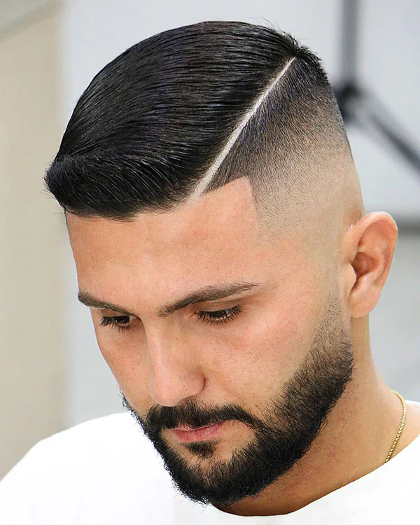 16 Stylish Haircuts for Men with Beards: A Modern Grooming Guide 8 Ivy League Side Part