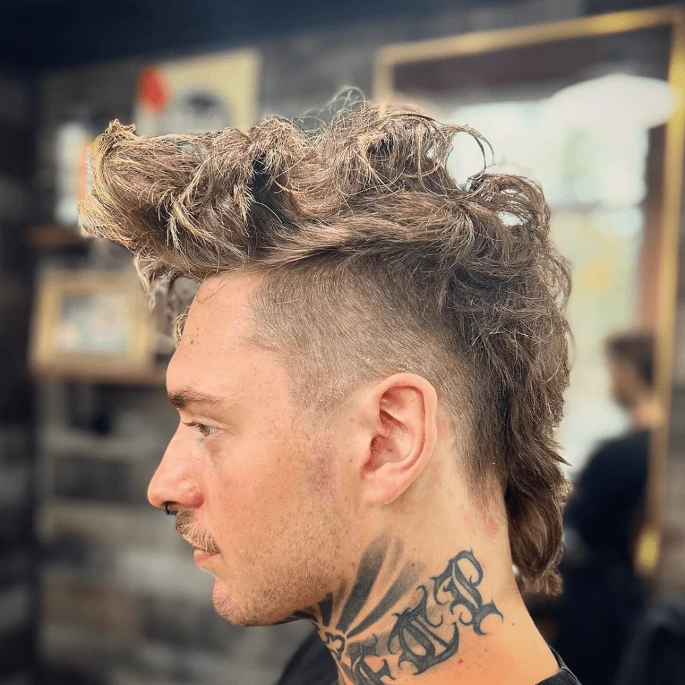 18 Modern Punk Hairstyles: Edgy Looks with a Contemporary Twist 2 Long Mohawk Fade 1