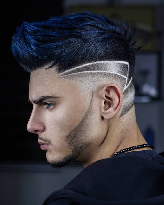 15 Bold Highlight Ideas for Men: Stand Out with Statement Hair Colour 4 Mens Blue Colour hair highlights