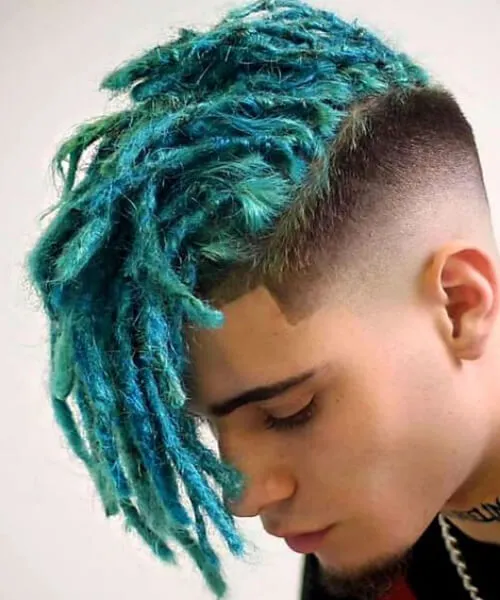 17 Dread Hairstyles: Timeless Styles with Bold Expression 9 Mohawk dreads styles turquoise 1