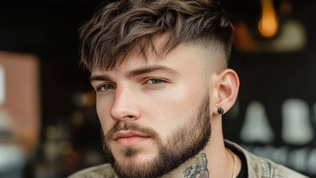 11 Modern Undone Pompadour Ideas: Effortless Volume with a Contemporary Twist 12 The Messy Fringe Mid Fade Featured Style Guide 1