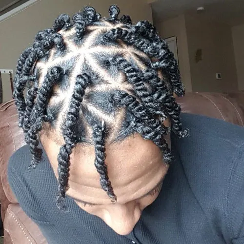 14 Stunning Twist Styles for Modern Black Men: Versatile Looks for a Confident Identity 14 Triangle Pattern Twists Men.jpg