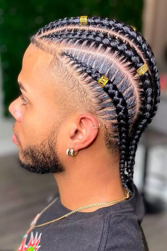 14 Fresh Men Braids: Contemporary Styles for the Modern Gentleman 10 braids for men cornrows beads 683x1024 2