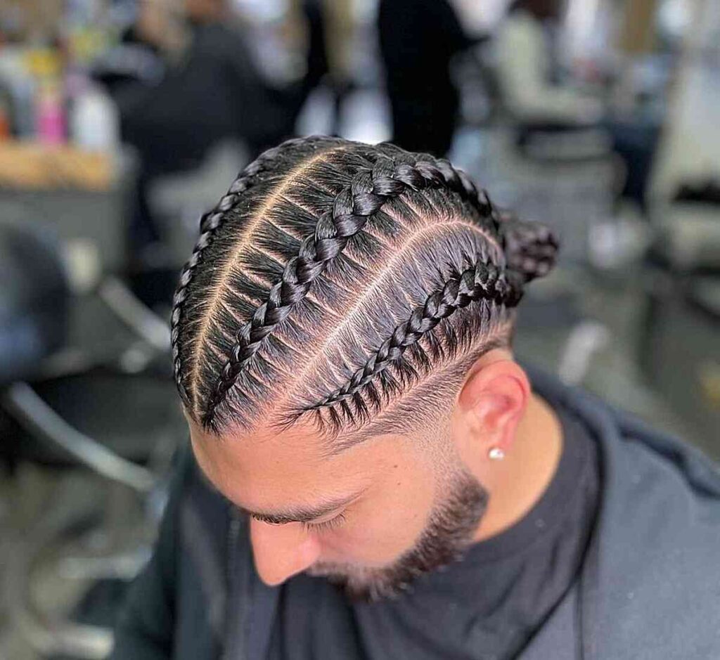 14 Fresh Men Braids: Contemporary Styles for the Modern Gentleman 9 handsome fishbone braids