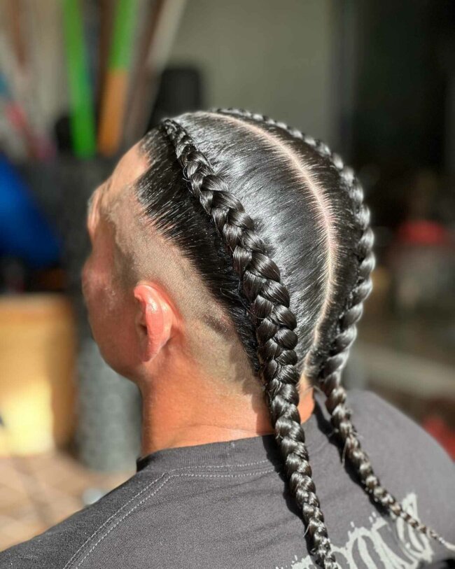 17 Braided Hairstyles for Men: Style, Identity, and Expression 11 Dutch Braids Prom Hairstyle 650x813 1
