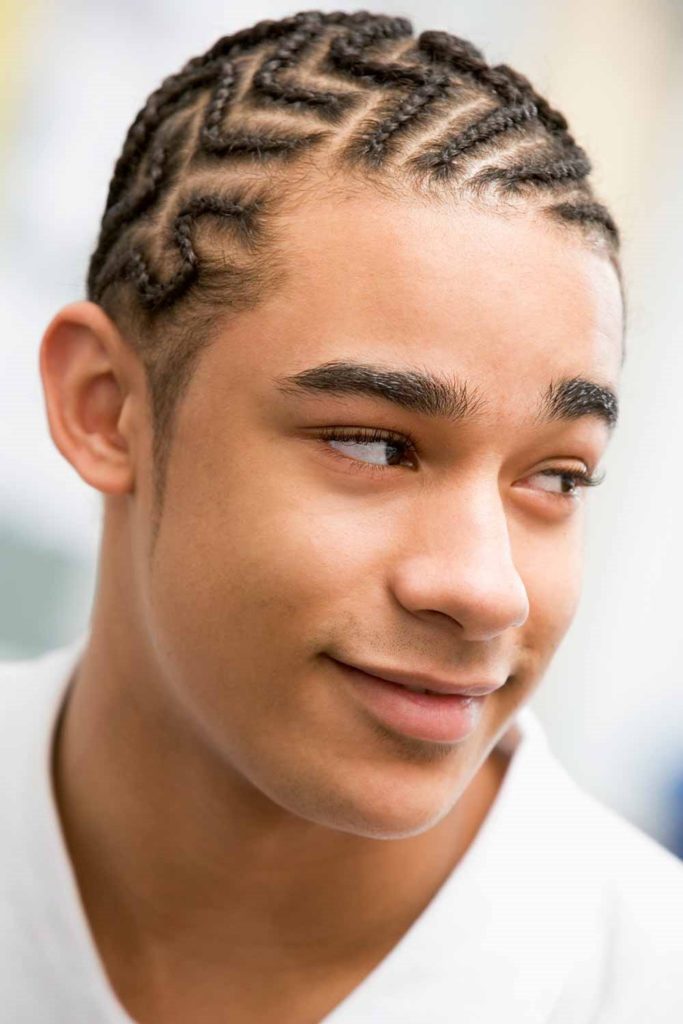 17 Braided Hairstyles for Men: Style, Identity, and Expression 10 cornrows men zig zag braids 683x1024 1