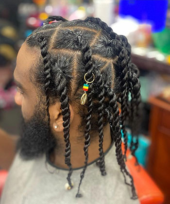 17 Braided Hairstyles for Men: Style, Identity, and Expression 17 men twists accessory 350