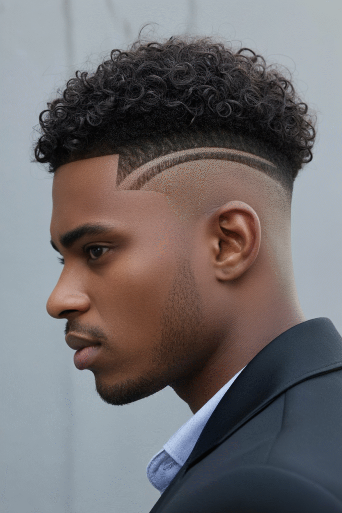 curly taper fade hairstyle with a sharp Zu2Hc8tzS5qjrwGOAf876g jTDuoRbOS3aqL4XEcZN5AA