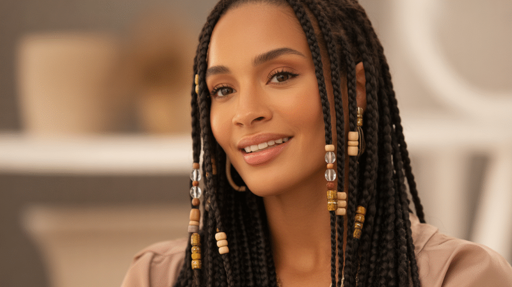 How to Style Knotless Braids with Beads
