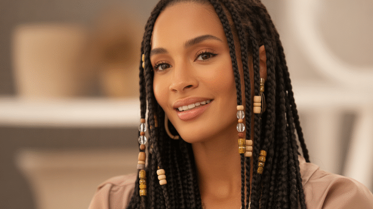 How to Style Knotless Braids with Beads
