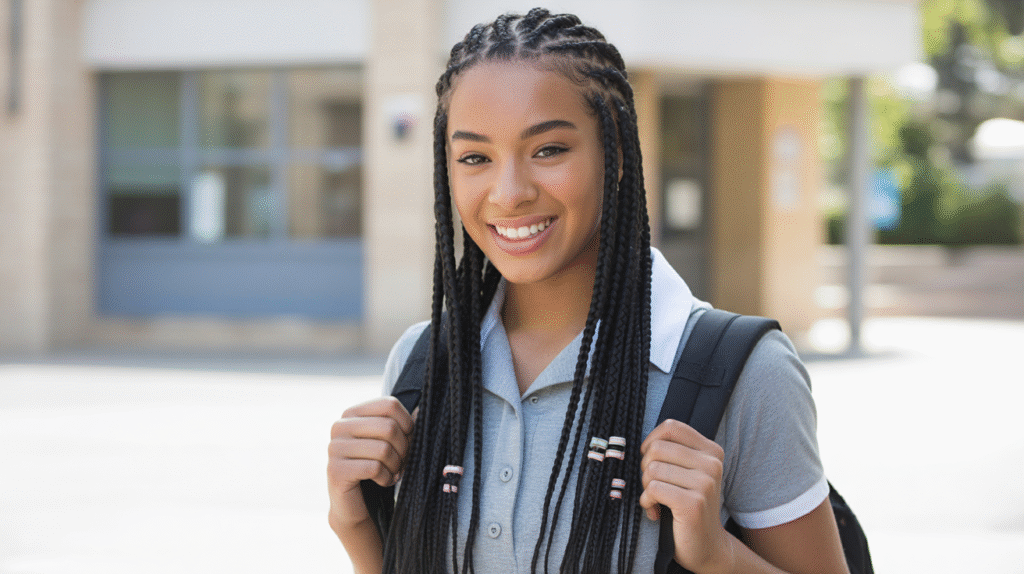 How to Style Knotless Braids for School