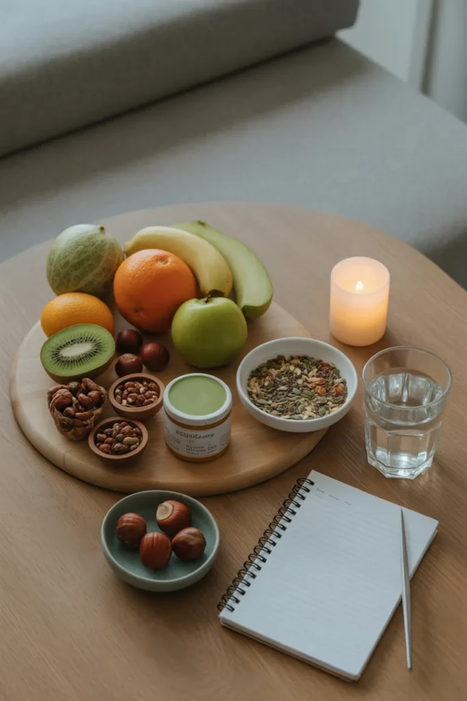 a calm evening flat lay of healthy foods 00QHTK5ZR KRhju6OJ kYA NBQArBK0Rsu2yTNL8G6ETQ