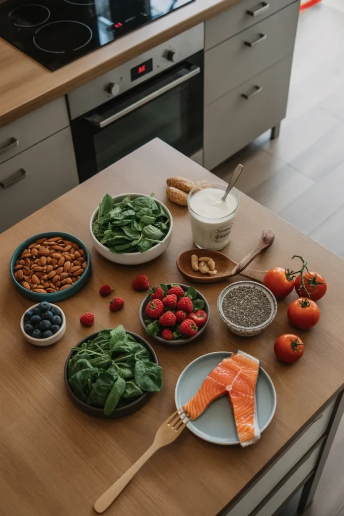 a clean flat lay of skin healthy foods l Rm33mEZSTuyTz7Mk1logQA kvknj3VnTuW88 CPG02 Lw