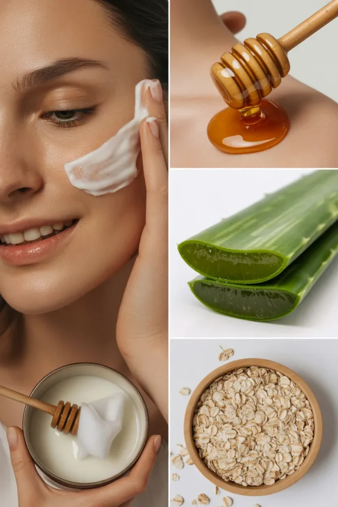 a collage of natural skincare ingredient 1pPiMm3MQi6H9VbuSseNhw pch0YYFKTuquMM raswYkg