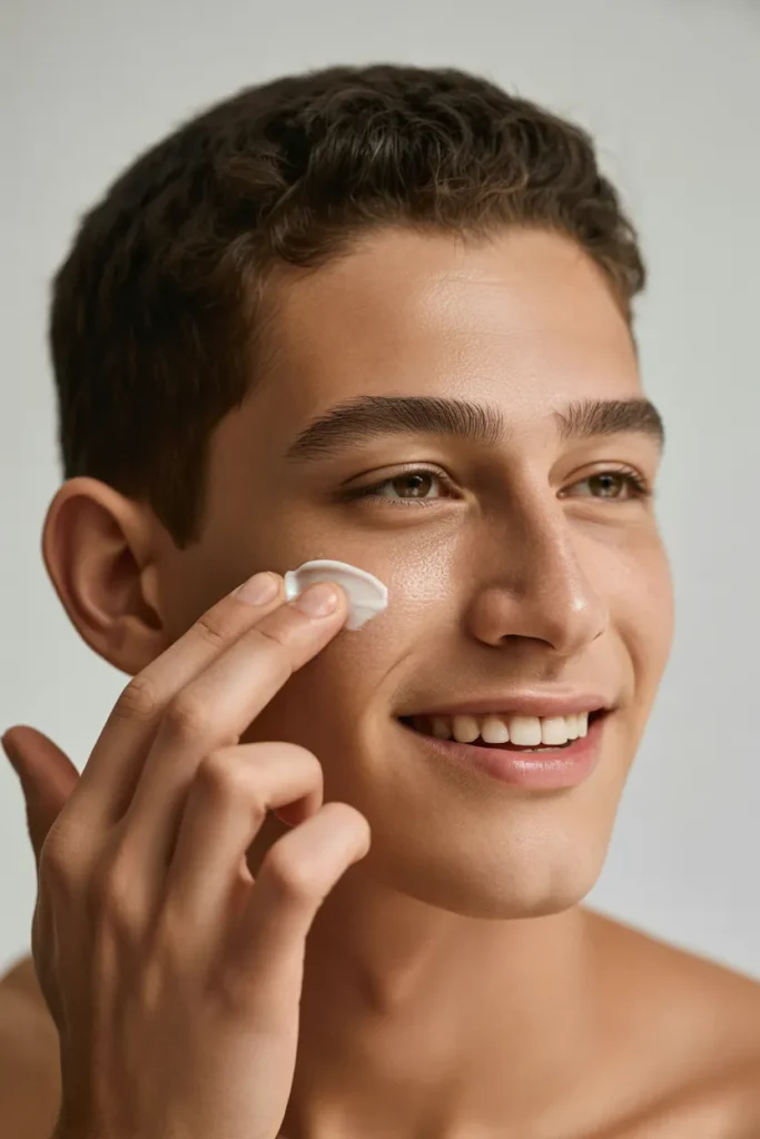 a teenage boy applying lightweight moist nUR3kR6RbWklAEF3QbrsA D61Xhk6iQWqy uLTtsjmaw