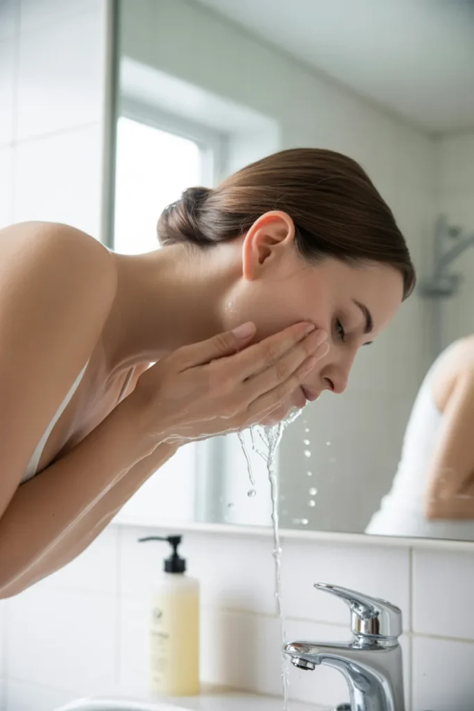 a woman washing her face with a gentle c bKBgjyijQDuYYubf2eVpEA p7xHWYWeTv2fTlLOajmcaQ
