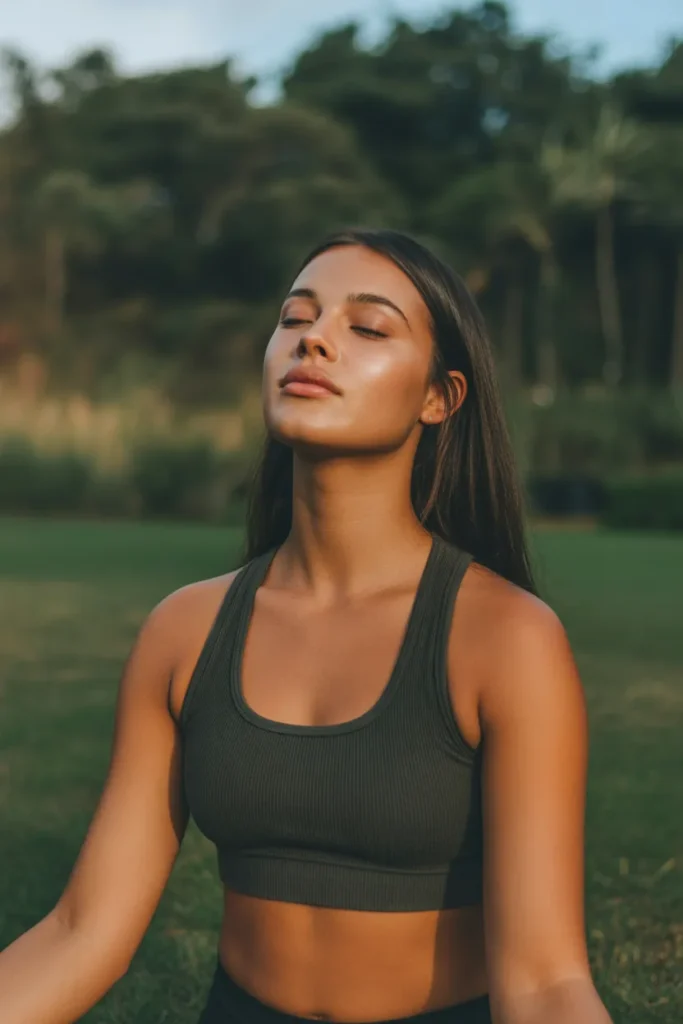 a young woman relaxing meditating or doi UaNgExLFRRSoXwac JAJYQ Ol0xVfY QziJFwOZaqdFhQ