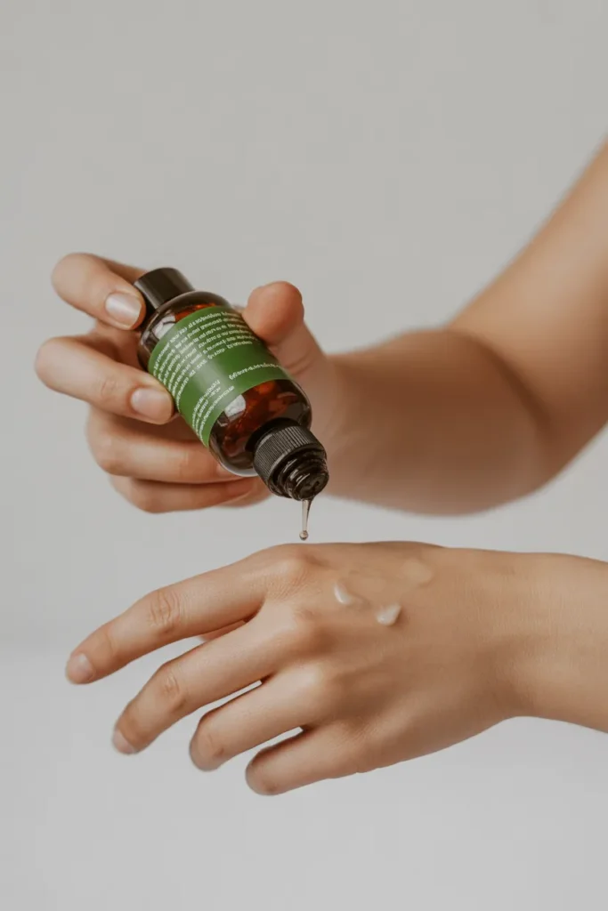 close up of hands applying tea tree oil wOIncNKjTGOQBAR7nBA8RQ 9Cp0H7vITR61eKKx1Kt gw