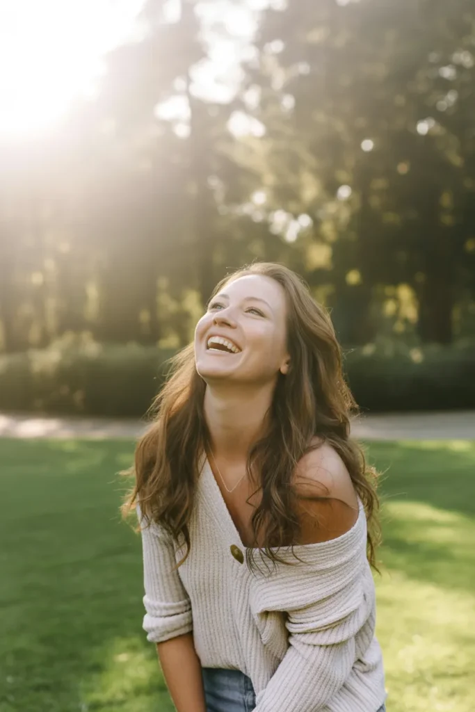 happy young woman laughing outdoors in a JoF80wMyTfOEaWogem9mWQ BPeLcug0SiWOCqJlSj9CLA