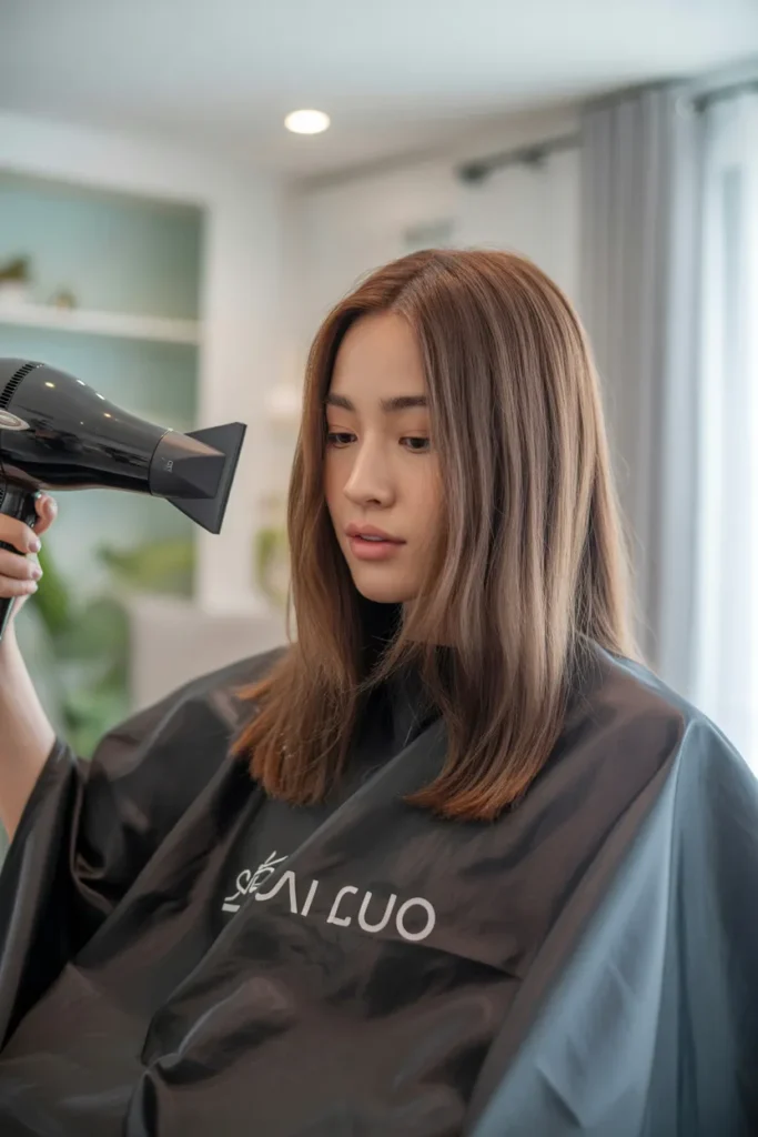 korean woman blow drying straight her me cN76chpXSbqEQs9InpvLaQ qrNdfpPeRA2KGX5Xkq5sVw