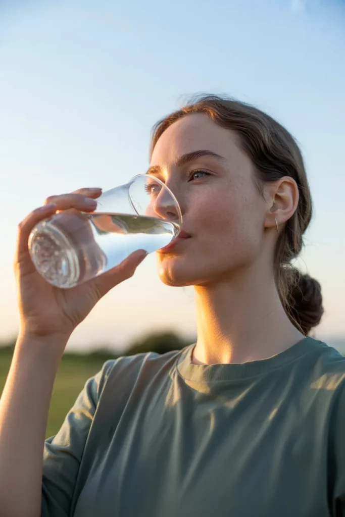 woman drinking water with soft sunlight ZBZZ0rPZQFW9wPYMvuYa4Q ik0obggCQf 3irZvUzTm A