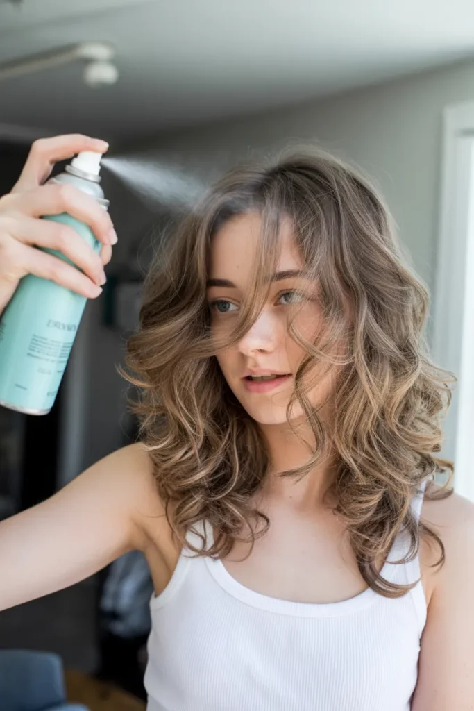 young woman finishing her wolf cut curls Hocv8rRS mXOLpVY1hrbA RQcrp4FLSAW4njYHvdqphw