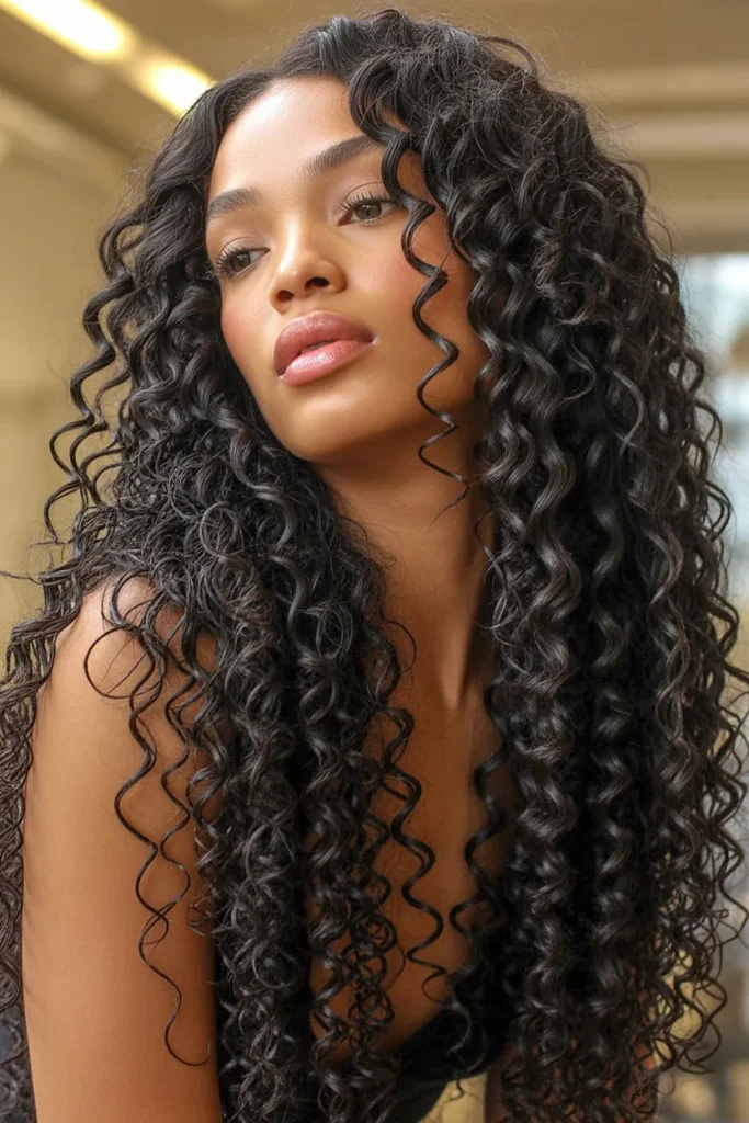 16 Curly Crochet Hair Styles That Are Stylish, Protective, and Timeless 3 a glamorous black woman with long curly tJflNjSxTLO6ilWv7wSmqA lLFSnHRaRJWbsOSjSBj qA