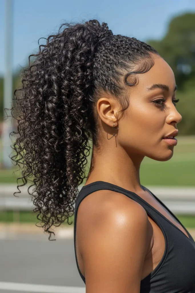 16 Curly Crochet Hair Styles That Are Stylish, Protective, and Timeless 10 a high curly crochet ponytail on a black U4oS1YFCR9eH 18cfm7SBw IRVYsOkPSLSghVbPQ0NyhQ