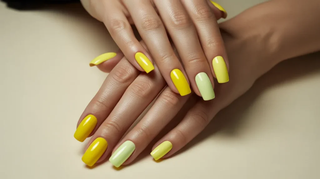  Yellow Chrome Nails Designs