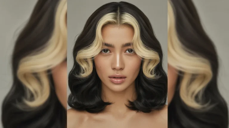 Black Hair With Blonde Money Piece Ideas