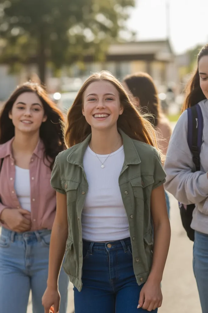 a smiling teenage girl walking to school 7KNCx L9Ri6BFXqE1gefog G5vhPqBIRU6vZ40f3xuF6A
