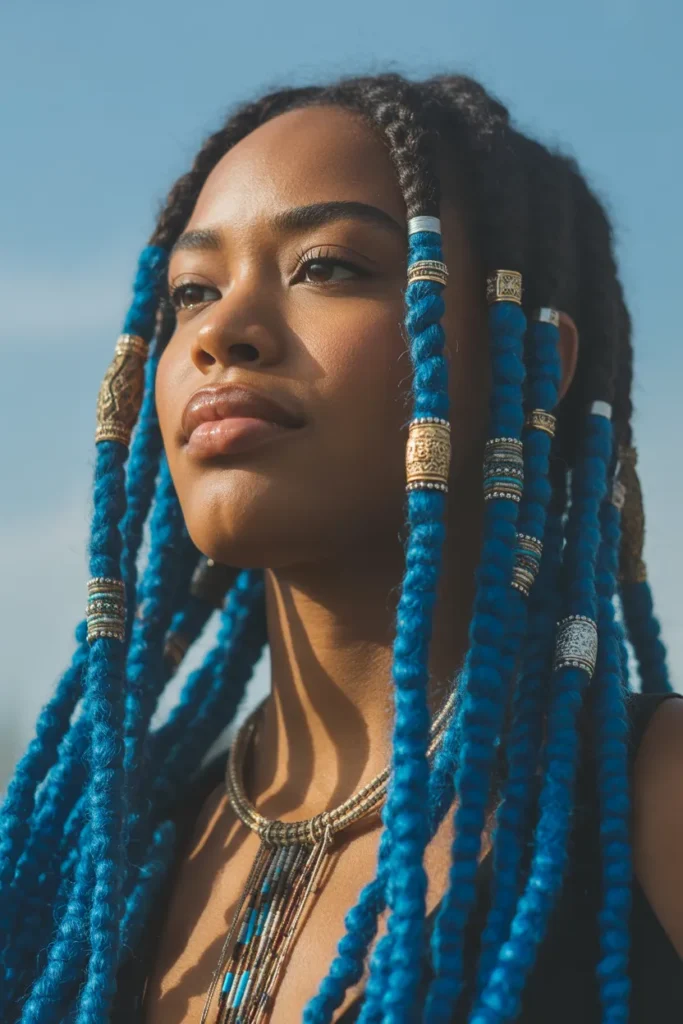 a stylish woman with electric blue locs sR zjBntTqiDha389bbbAQ ZM M0f6pSSidu Hkp2regw