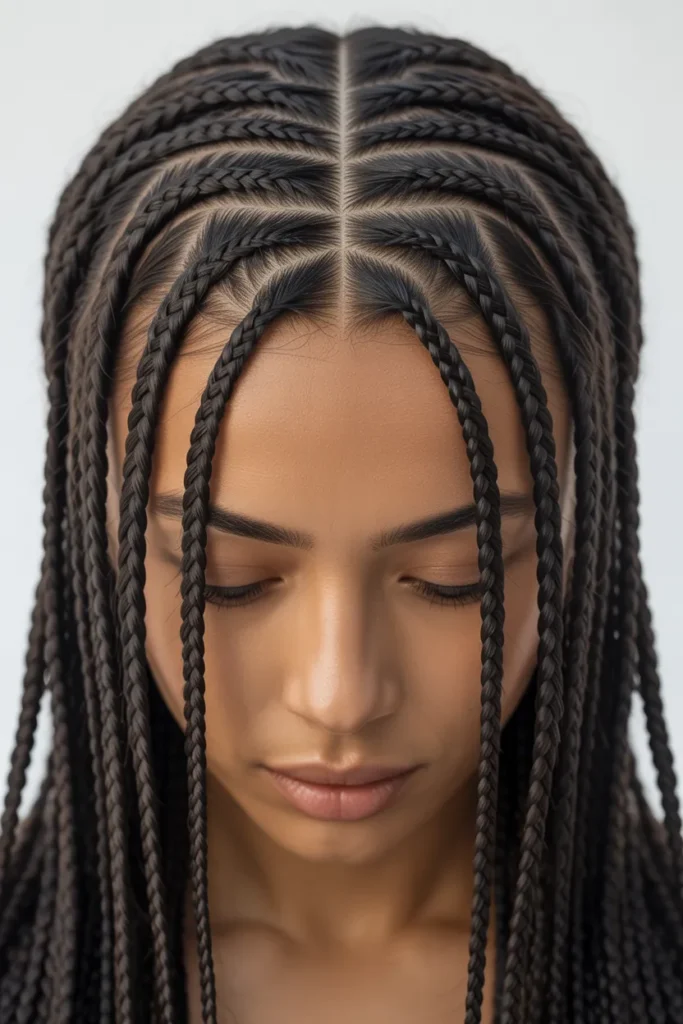 25 Goddess Braids That Define Timeless Beauty and Modern Elegance 22 a symmetrical portrait photograph of a w lHHzv7q9R4 KKe08osfq3A HyXIlf9rSQGse2b6VhpLxQ