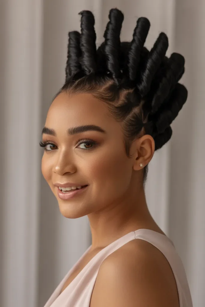 a twisted crown updo hairstyle on a blac 6Vo8OvgeQ SWRn6YAfB7Nw 9eZtqpL TZKgu0j1 onXLw