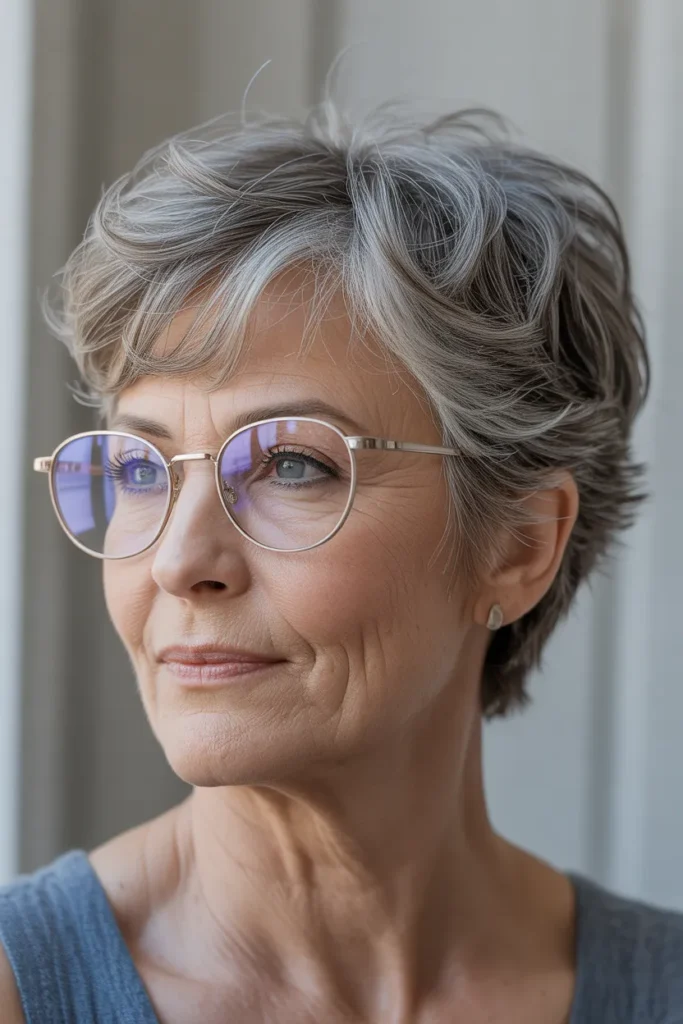 a woman over 60 with short feathered hai OnELAuCiQvWMx9w9xE0IUQ RUn89enMSamANr18KRNA A