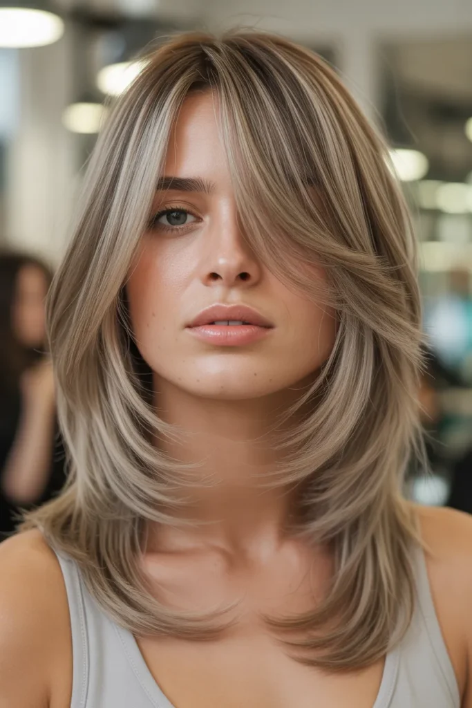 a woman with feathered layers on medium rR5ihHvSzWoTt0lJ4qj2g lxKgK9VNQL2zxIk1PpwWQw