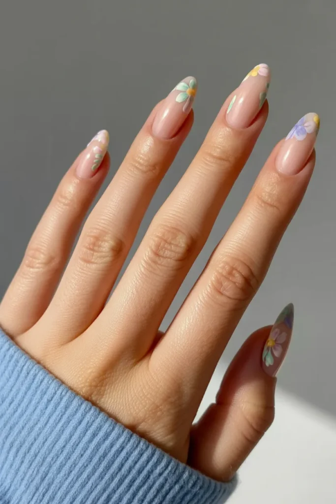 almond nails with delicate floral nail a XbYf4EQ9TZGNi07JvgRzmA GevAoF2RTxOFVE8zGVFTMQ
