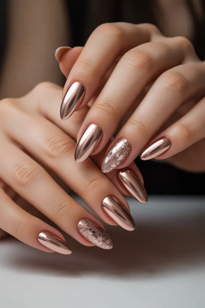 almond nails with rose gold chrome and s 27Y44rVRRLCPdZ BbFMfQ QcPxPRN8R2Ok yu4ADYM9w