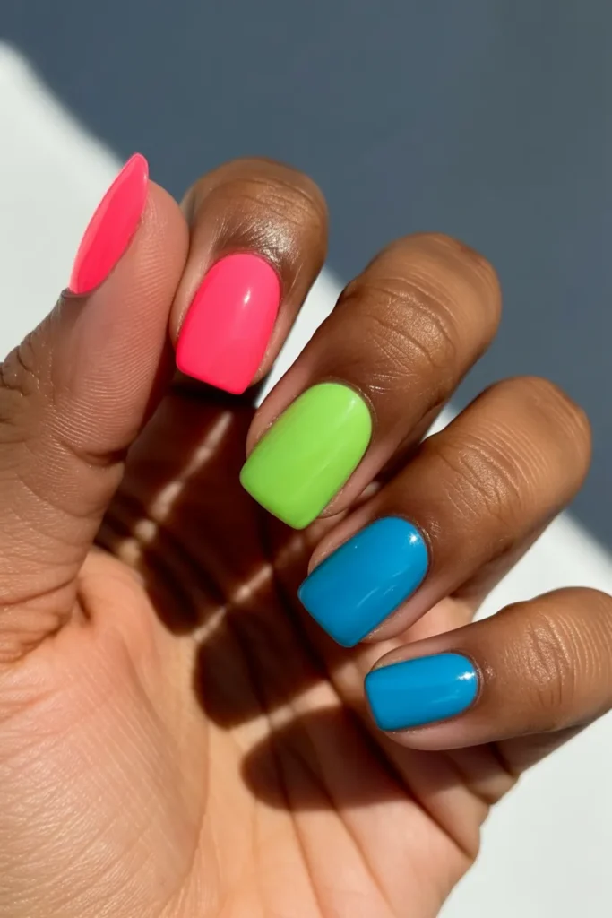 20 Summer Nails Square: Trendy Ideas to Keep Your Nails Chic This Season 6 bold neon square nails in hot pink lime CaNF09k RxCxV7j5fAj89g lch7v61NThCvEFNHzEszMQ