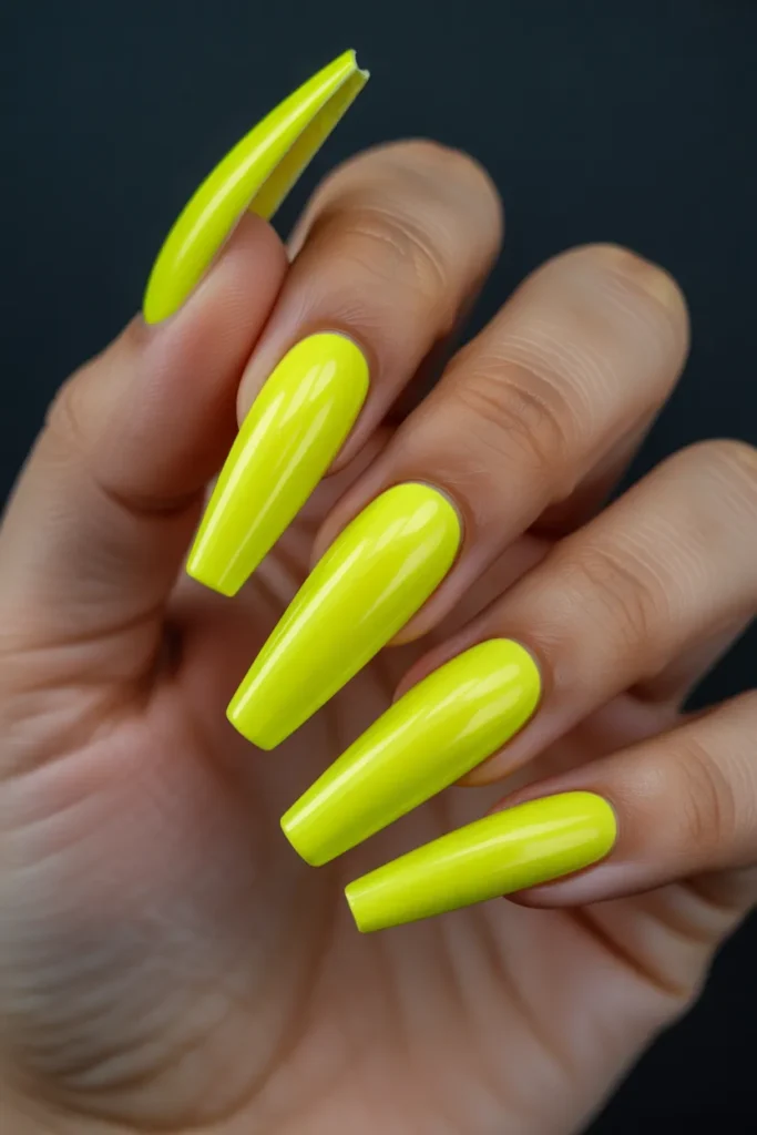 bold neon yellow chrome nails with inten at vZai3T32cAM2EwKsc w 72uBKlKkTf2v8C qXnykJA