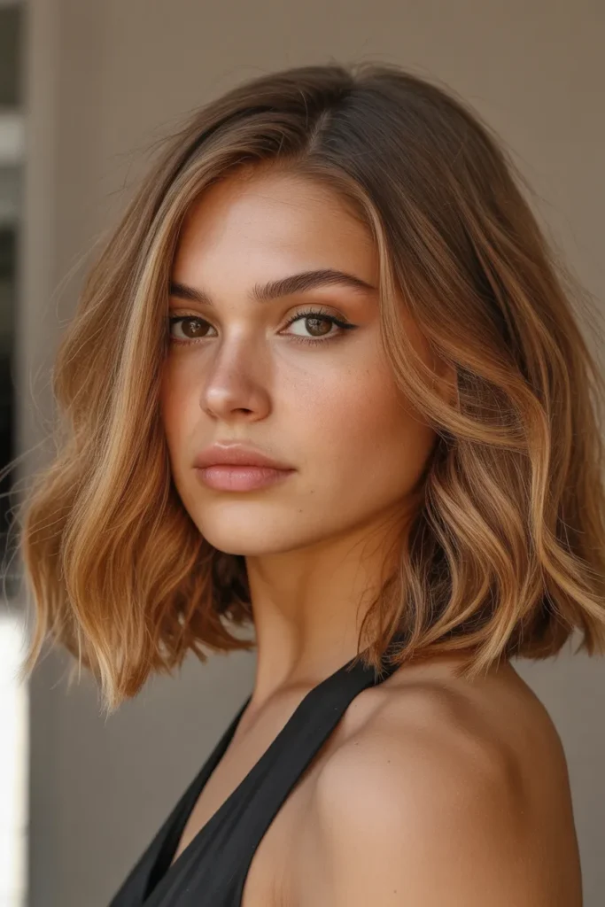 chic honey brown lob haircut blunt ends mHcFtgyvRR ZbyXGpMs7HQ AgIKX34ZShaFfcY9 Blmbw