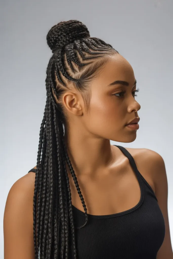 cornrows styled into a neat front bun wi bECOZY5aQFKEEEOuF7SLIw km3OfkkOQBCmFEyJhRQbzg