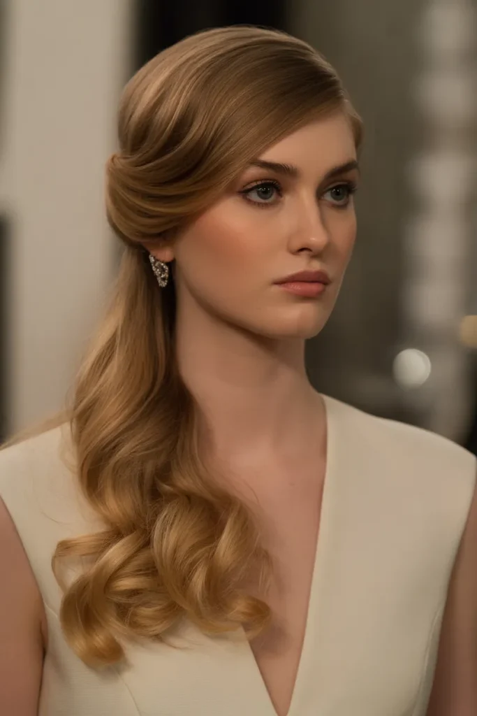 elegant woman with long wavy hair styled 1lVqoDSAQym s14pJOEqzw mCqGPpejT WvUb7U2MbcXg