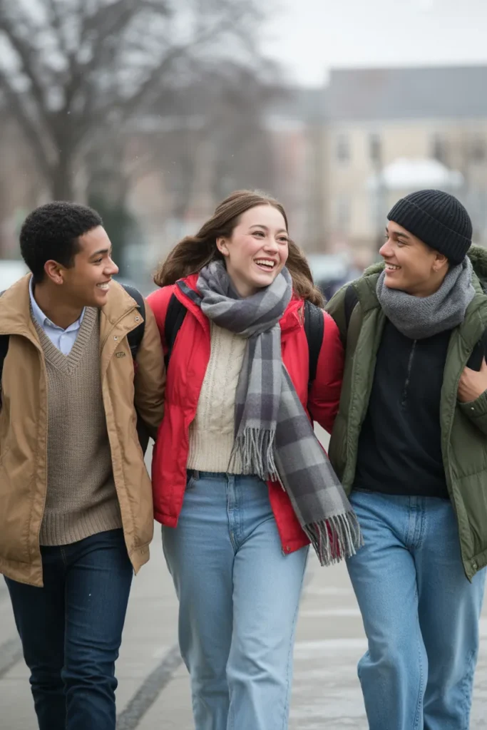 happy confident student walking with fri BJPSFPYJSFuiBR46U26IiQ 34NiIAIUTLm4DUeggdVIJQ