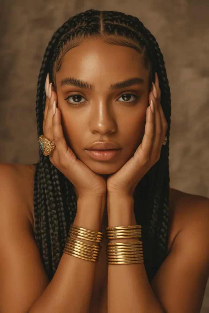 25 Goddess Braids That Define Timeless Beauty and Modern Elegance 9 luxury beauty portrait featuring goddess ciwGOM66R1ecuefjci3NVQ i2RXqiOjQqmxOgHJv8V5iw