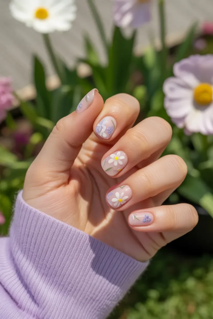 18 Vacation Nails: The Ultimate Guide to Stylish Holiday Manicures 7 manicure with dainty floral nail art sof xiDLWLcmRcS5wh 36X4tEQ tzqwv03 SpKhJt2SHwKWJQ