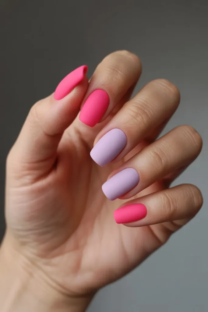 matte summer nails in bold pink and soft 0EXT AibTAGN6XGSNF062Q fWXgP rYR nYCa5IJ UHg